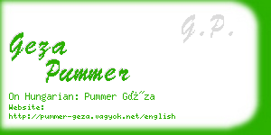 geza pummer business card